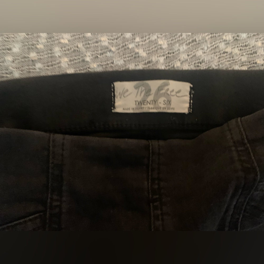 Free People Feel Alright Pull On Denim Black High Waisted Stretch NWT- SZ 26 - Picture 4 of 8